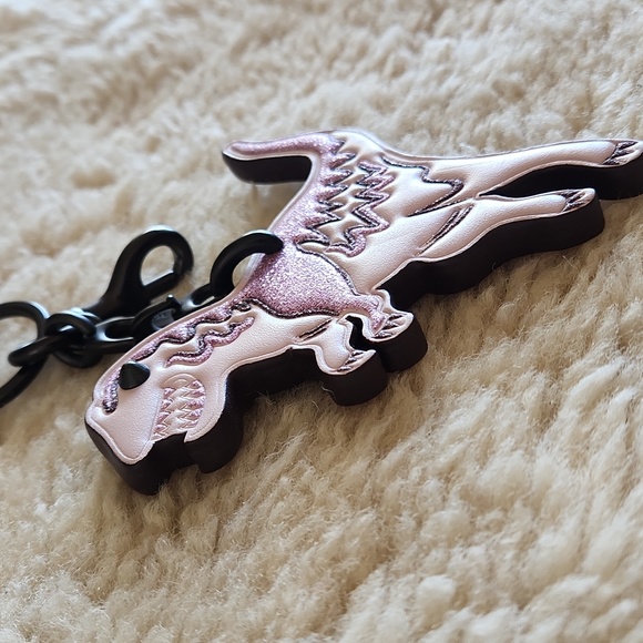Adorable NWOT Coach Pink Leather Rexy Key Chain or Bag Charm 🦖🩷 - Picture 9 of 11
